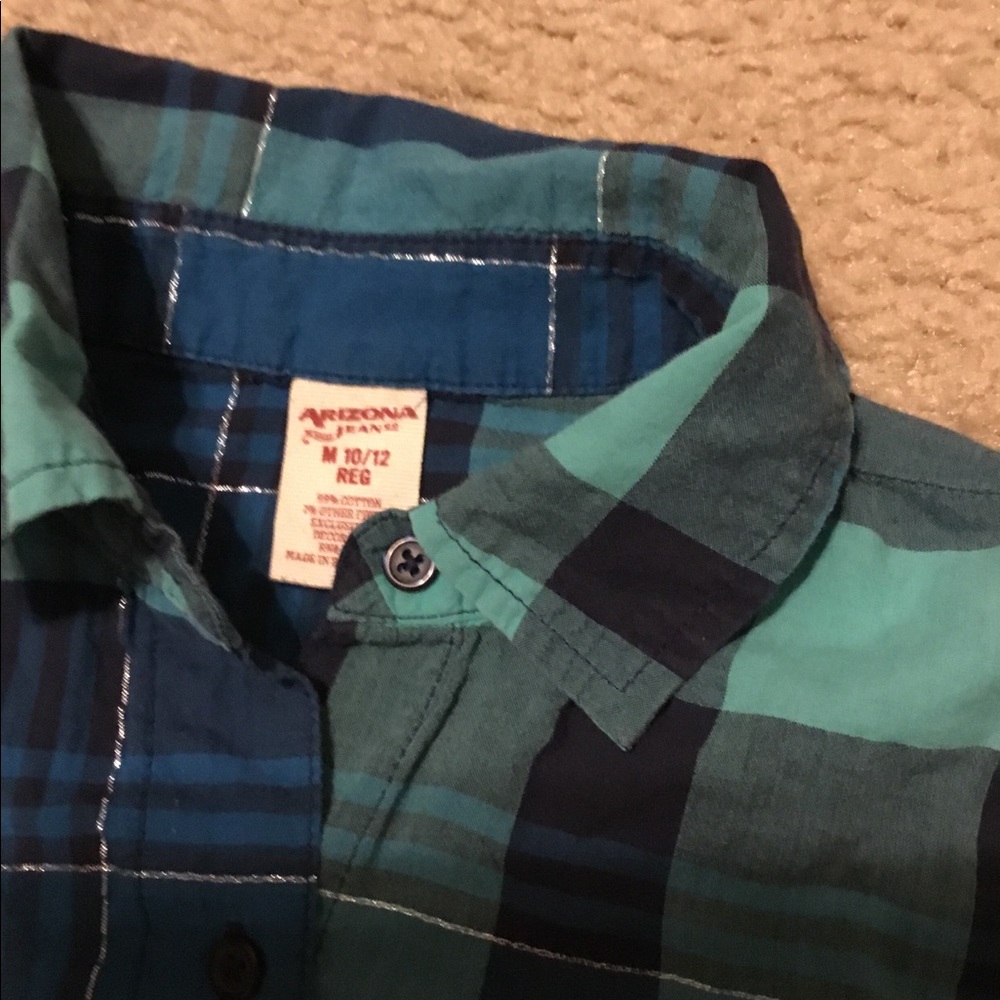 Crochet Back Plaid Girls Shirt - Picture 3 of 5